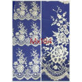 2017 latest design embroidery designs shivering flower lace for wedding dress